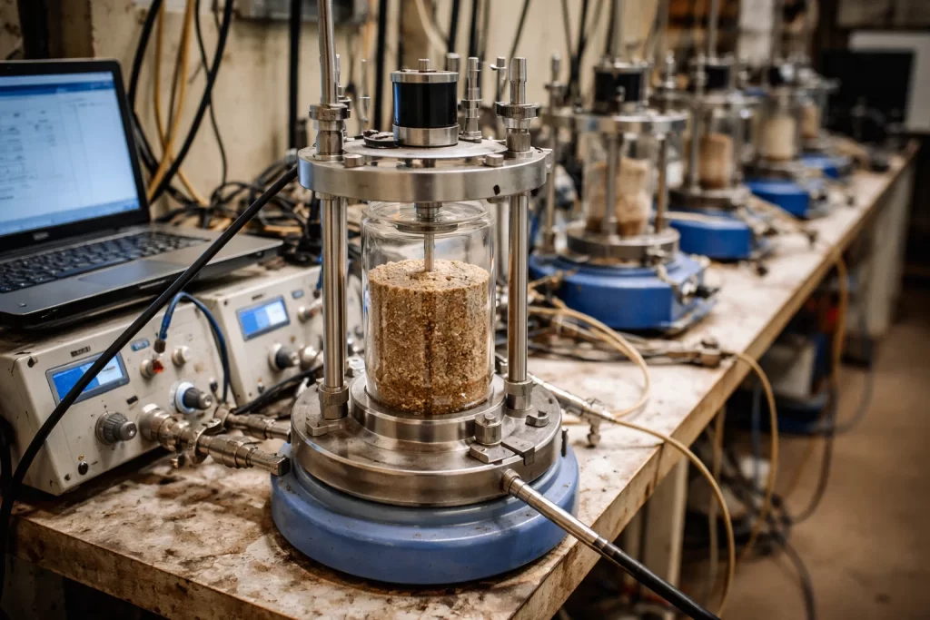 ensaios triaxiais em rejeitos de mineração